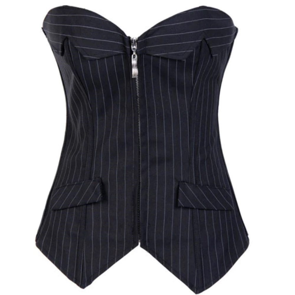 Pinstriped corset top